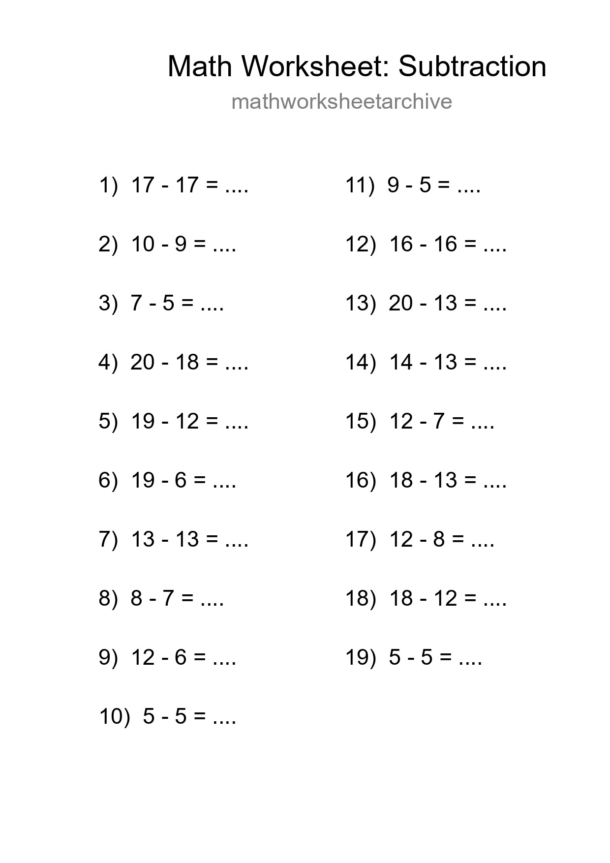 Free 19 Subtraction Math Worksheet For Grade 2 With Answers - Part 28