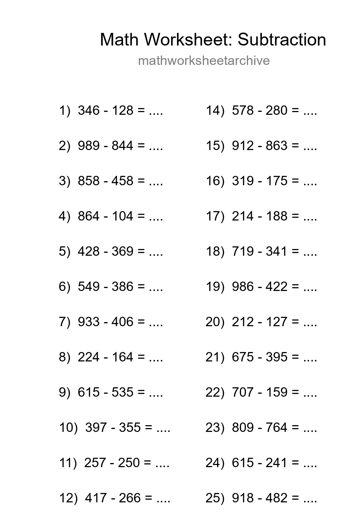 Free 26 Subtraction Math Worksheet For Grade 5 With Answers - Part 258