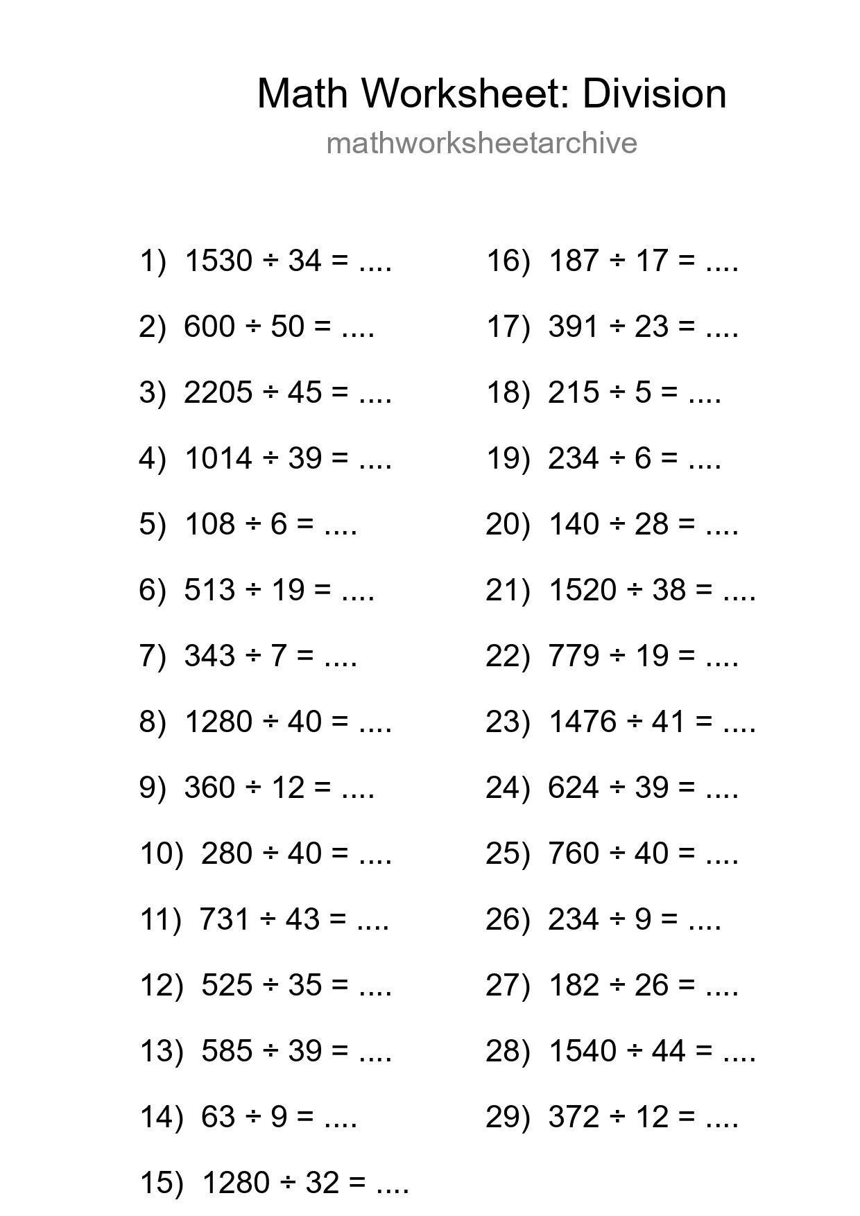 Free 29 Division Math Worksheet For Grade 2 With Answers - Part 214