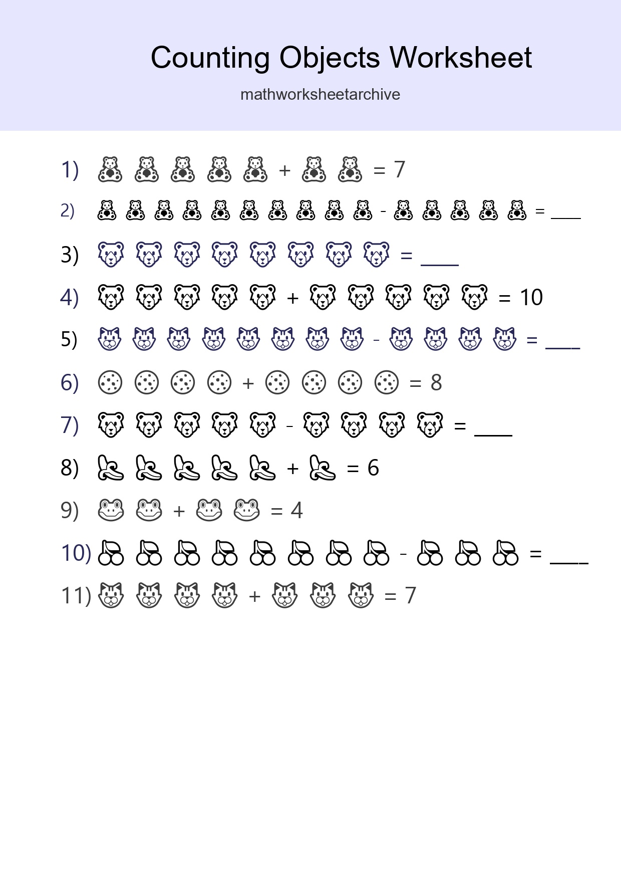 Learn Counting With Pictures Worksheet (Kindergarten) - Part 153