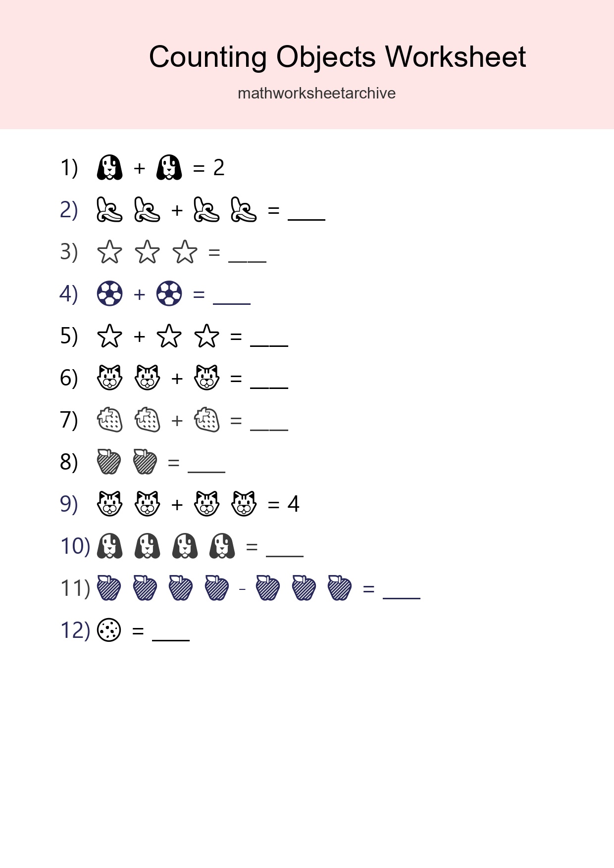 Learn Counting With Pictures Worksheet (Pre-K) - Part 223