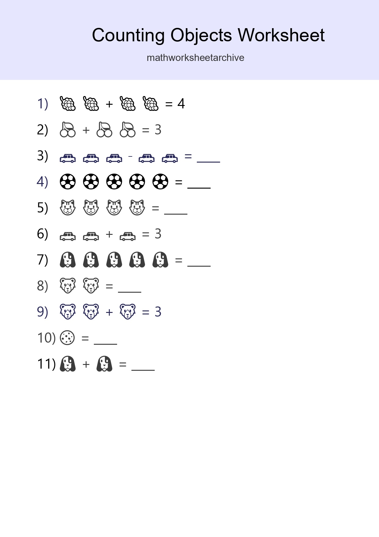 Learn Counting With Pictures Worksheet (Pre-K) - Part 283
